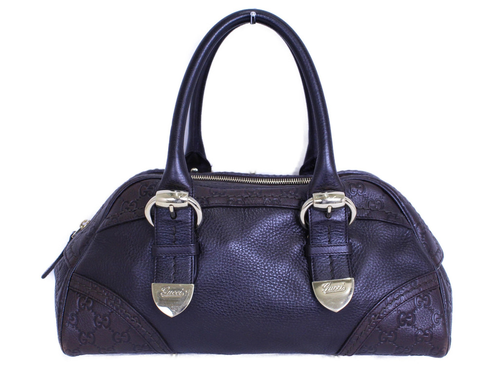Gucci Bag Handbag Brown Leather Boston ssima - Picture 2 of 9